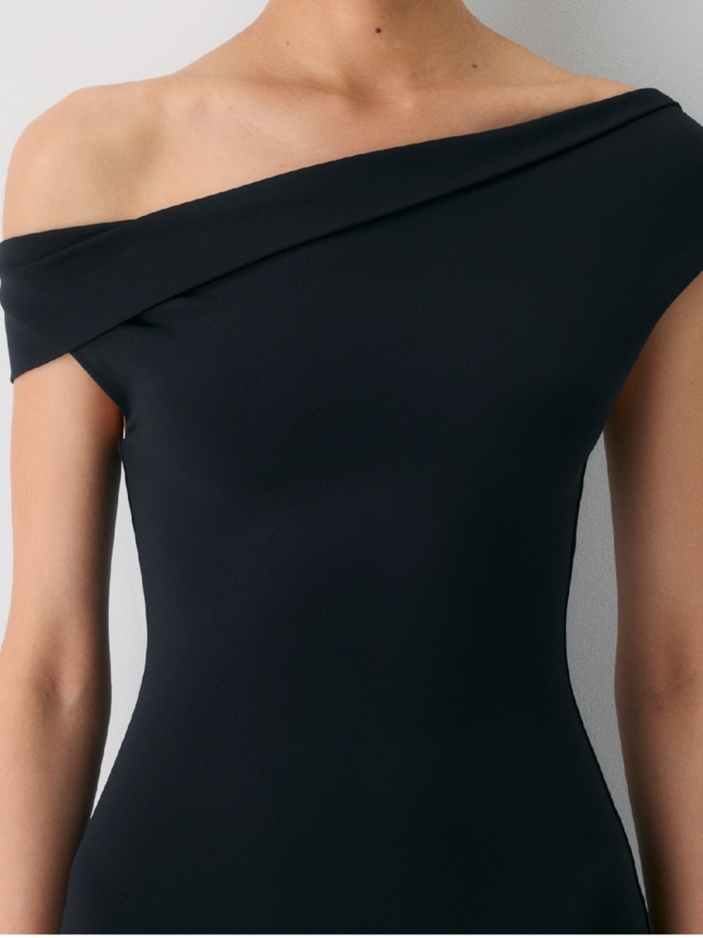 Aritzia One-Shoulder Dress in Taupe